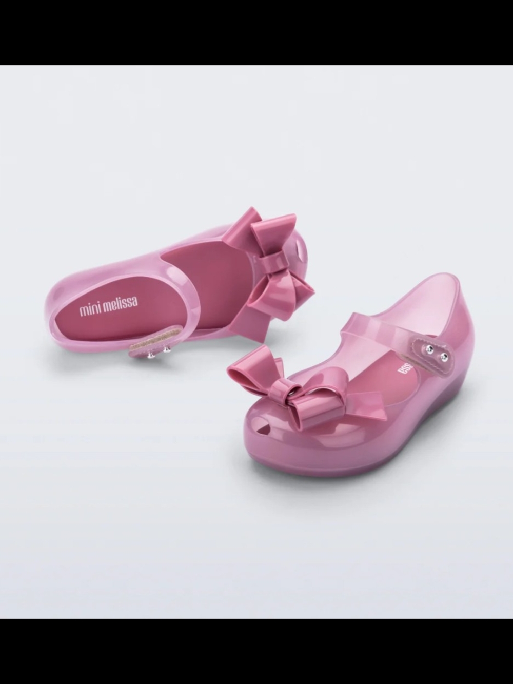 Mini Melissa Girls Pink Bow Jelly Shoes -Lilac